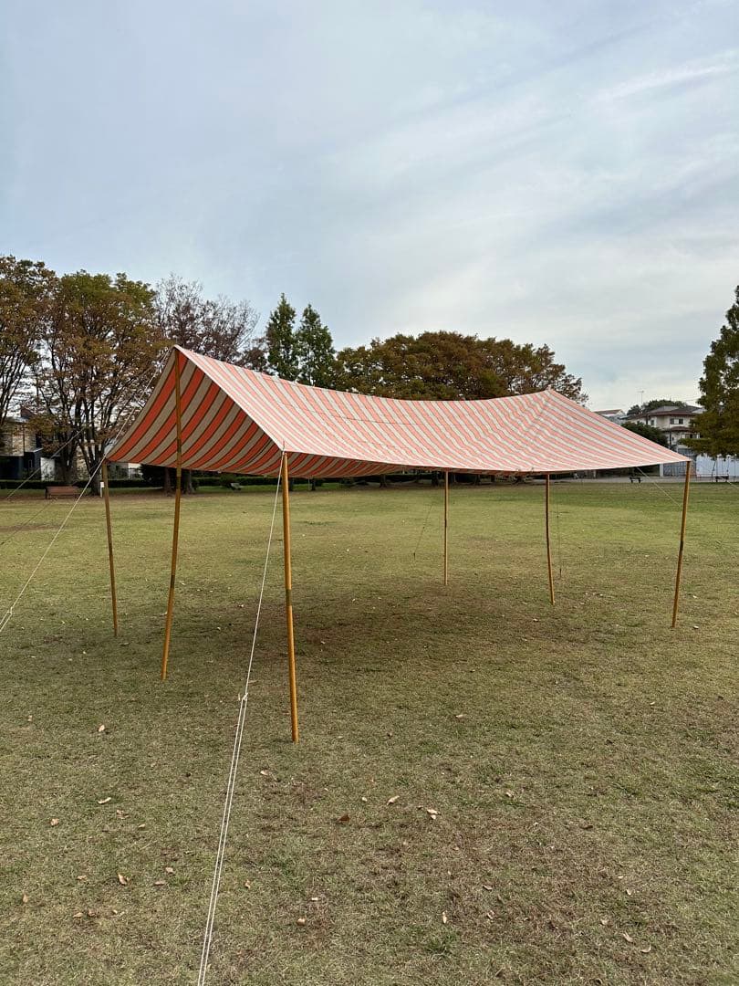 購入価格8万円 ウッド タープポール 6本 木製 真鍮 ビンテージ