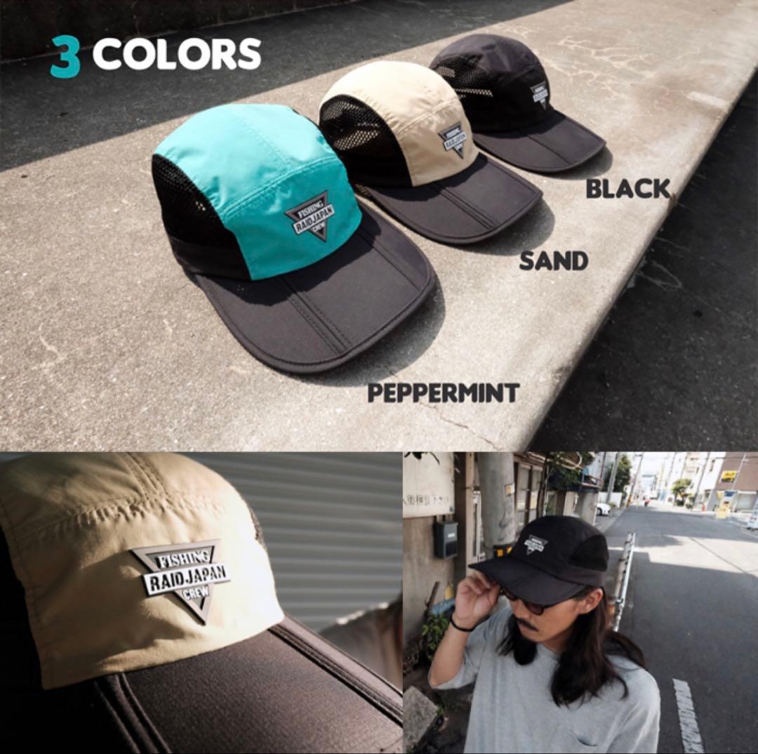 ブラック FISHING RAID JAPAN CREW メッシュキャップ RAID JAPAN New CAP⚡️ (10月末発売) サイドがメッシュ素材で超軽い