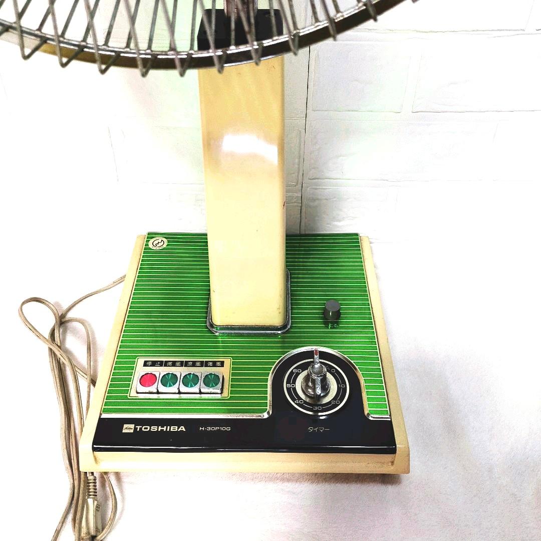 東芝 TOSHIBA 昭和家電 レトロ 扇風機 グリーン - メルカリ