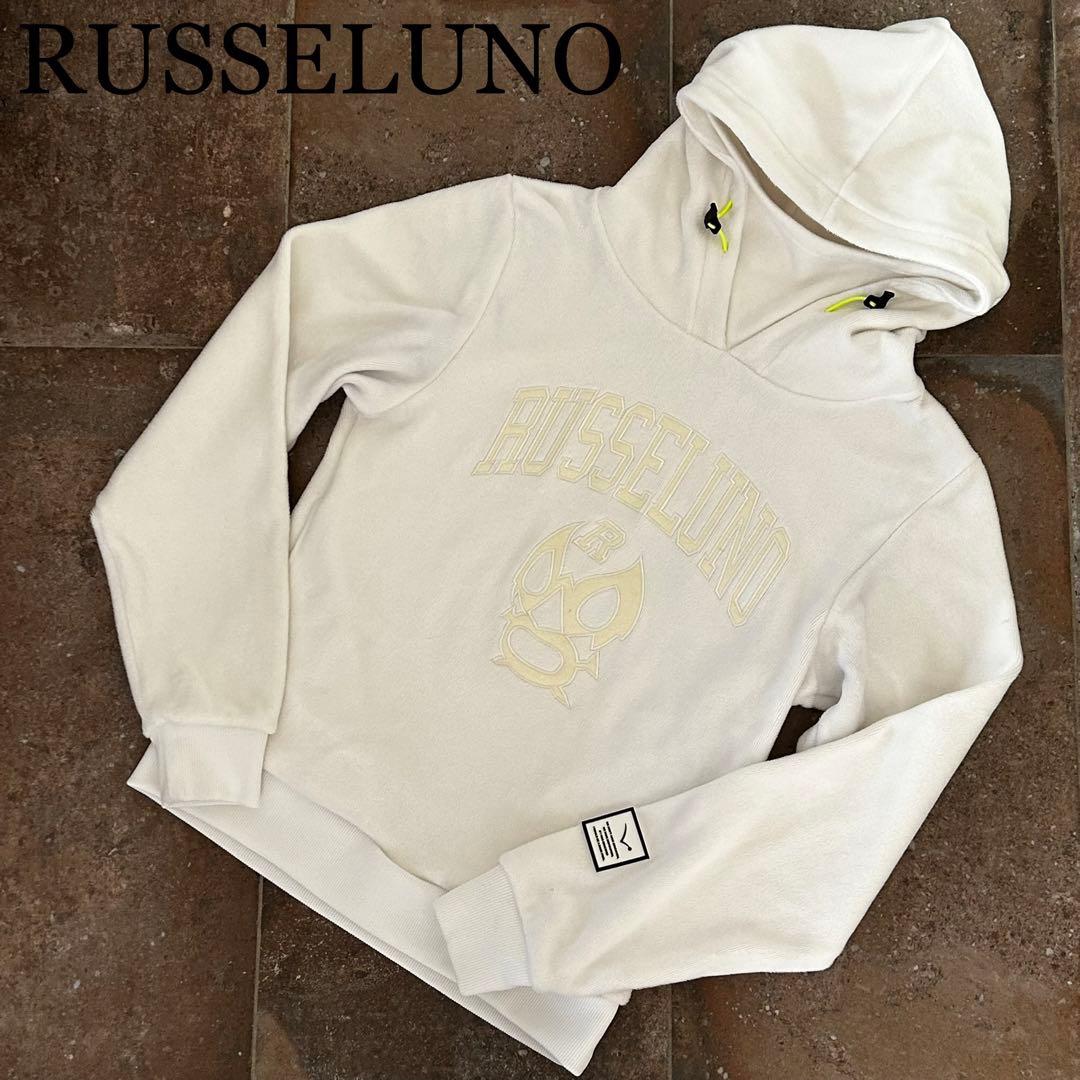 Russeluno パーカー　プルオーバー　ルチャ　長袖　ゴルフ　ホワイト 新品 ラッセルノ ゴルフ ビッグ ルチャ LS モックネック LS ホワイト