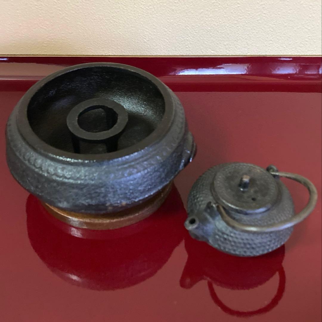 インテリア 南部鉄器 火鉢 鉄瓶急須 五徳 ミニチュア 3点セット - メルカリ