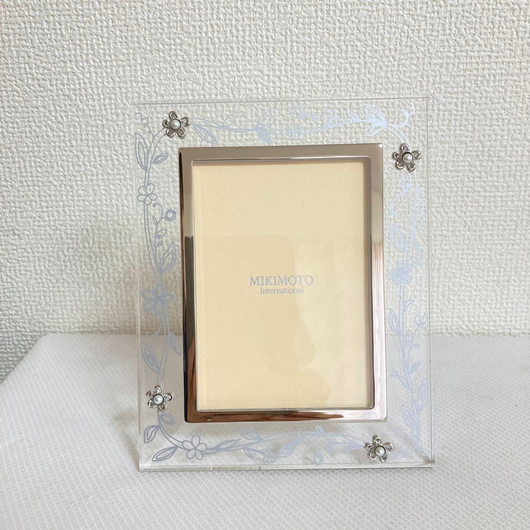 MIKIMOTO ミキモト 写真立て フォト フレーム 真珠 クリスタルプレート