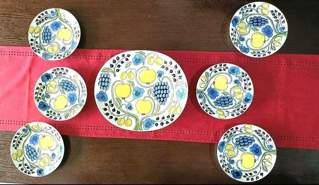 超美品】ARABIA パラティシ21センチ6枚、36センチ1枚 旧ロゴ 箱ありの