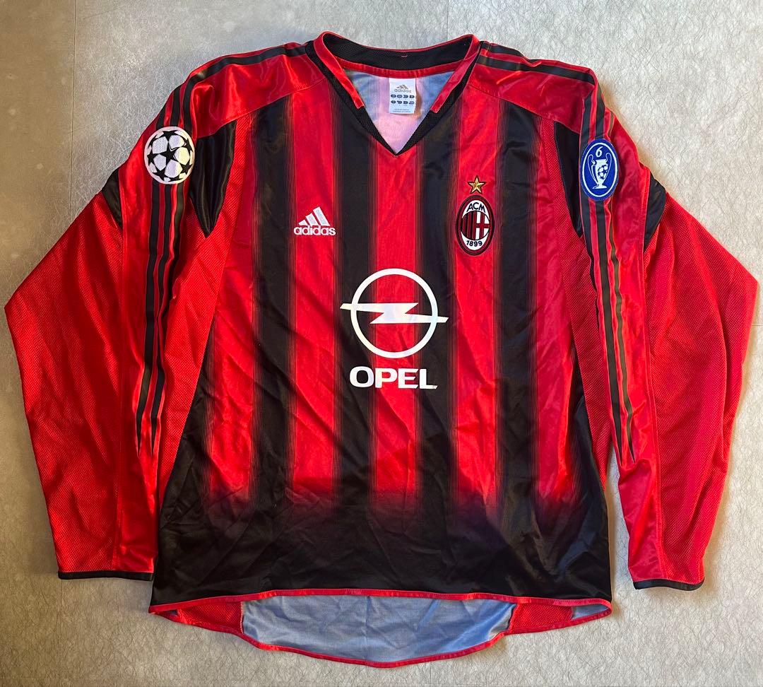04-05 AC Milan CL仕様 長袖 XLサイズ AC Milan 2004–05 Long-Sleeve Retro Jersey [Free Shipping]