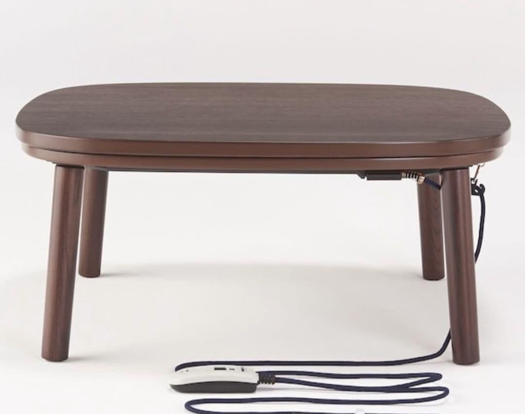 ⭐︎廃盤⭐︎無印良品こたつ　タモ材　ダークブラウン　正方形 正方形こたつ・本体・タモ材丸脚・フラットヒーター／ダークブラウン