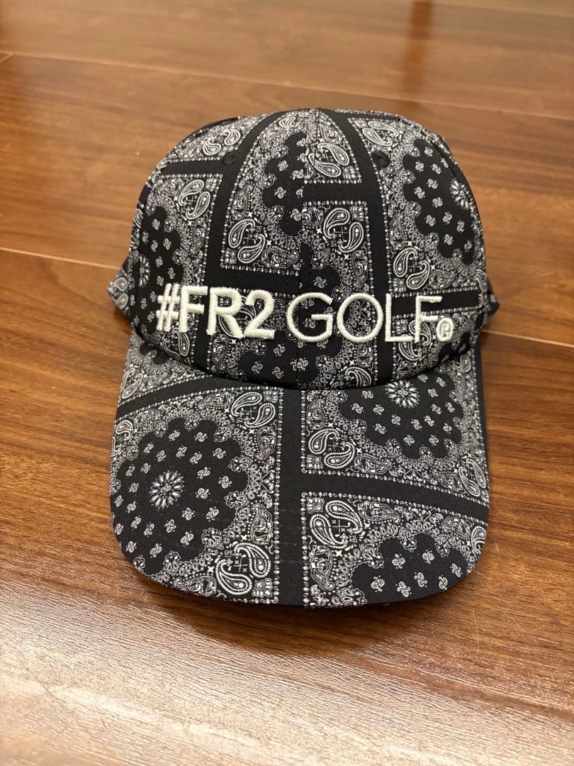 FR2 GOLF キャップ ペイズリー 美品 ゴルフ 黒 ブラック 帽子 - メンズ