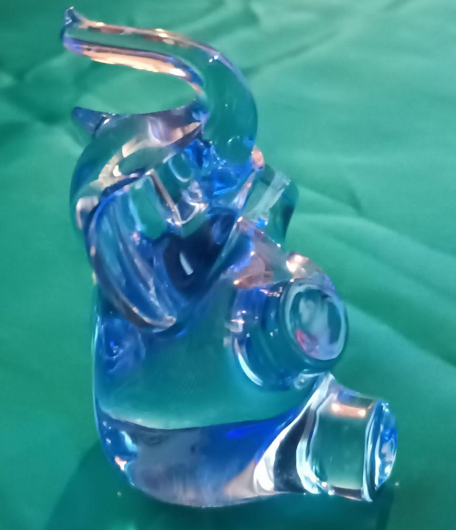 バカラ BACCARAT 動物シリーズ ブルーのゾウの置物 - メルカリ