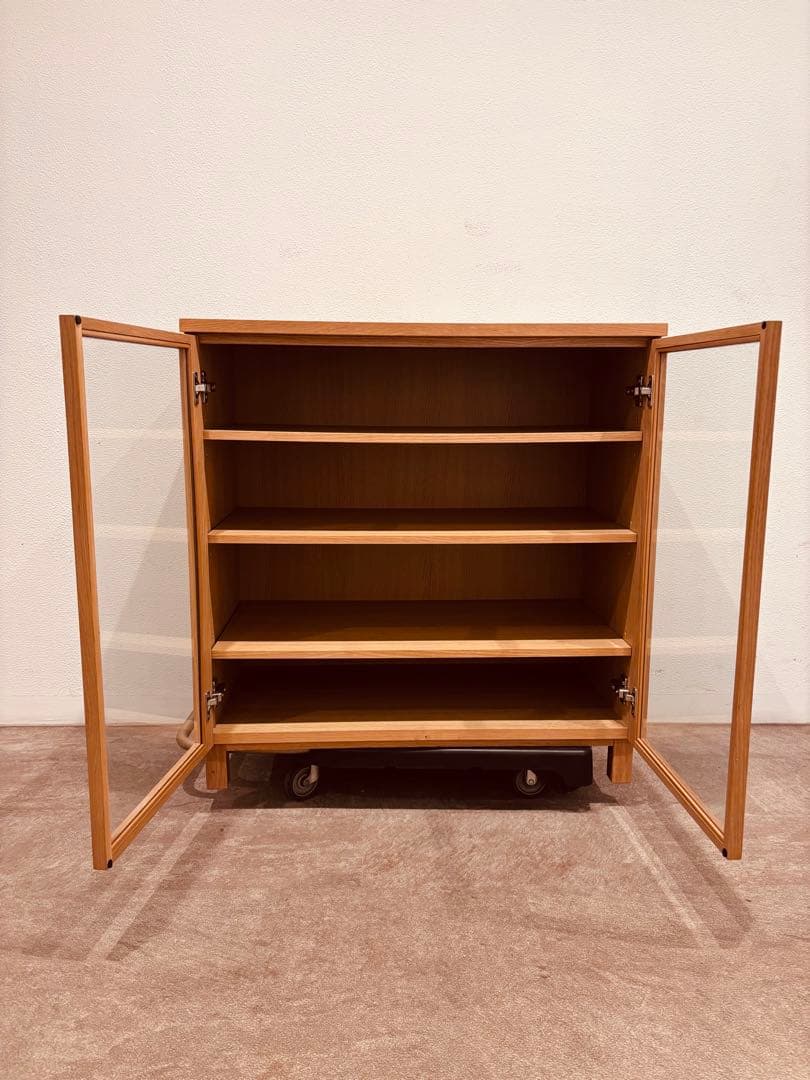 ⭐️美品⭐️廃盤希少⭐️無印良品⭐️脚付き⭐️オーク材・ガラス扉