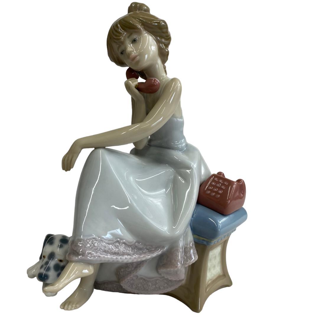 yj37 LLADRO リヤドロ No.5466 『大事な電話』 少女 犬 置物 - メルカリ