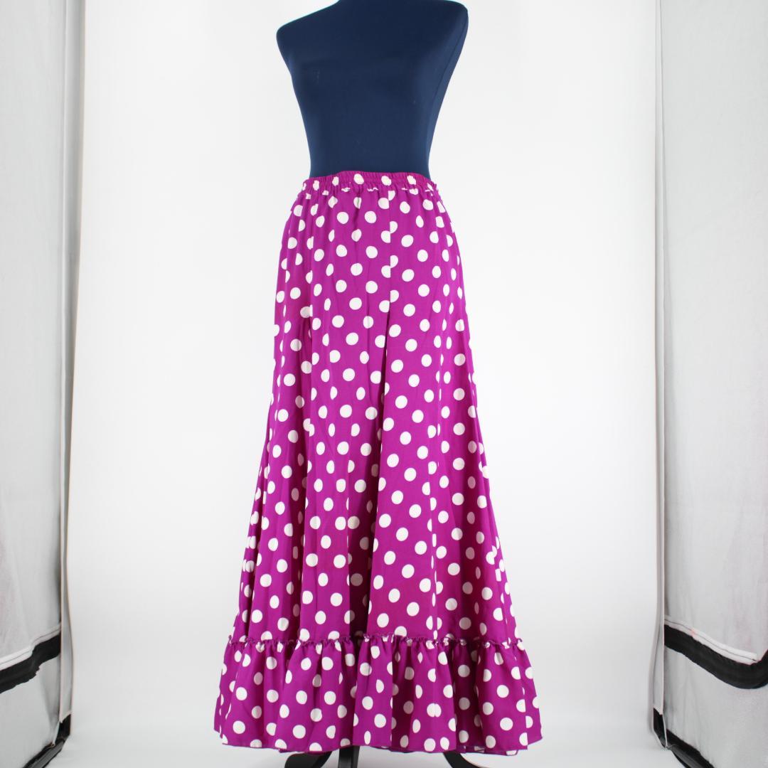 美品 フラメンコ衣装】パープル ファルダ スカート ボランテ フリル