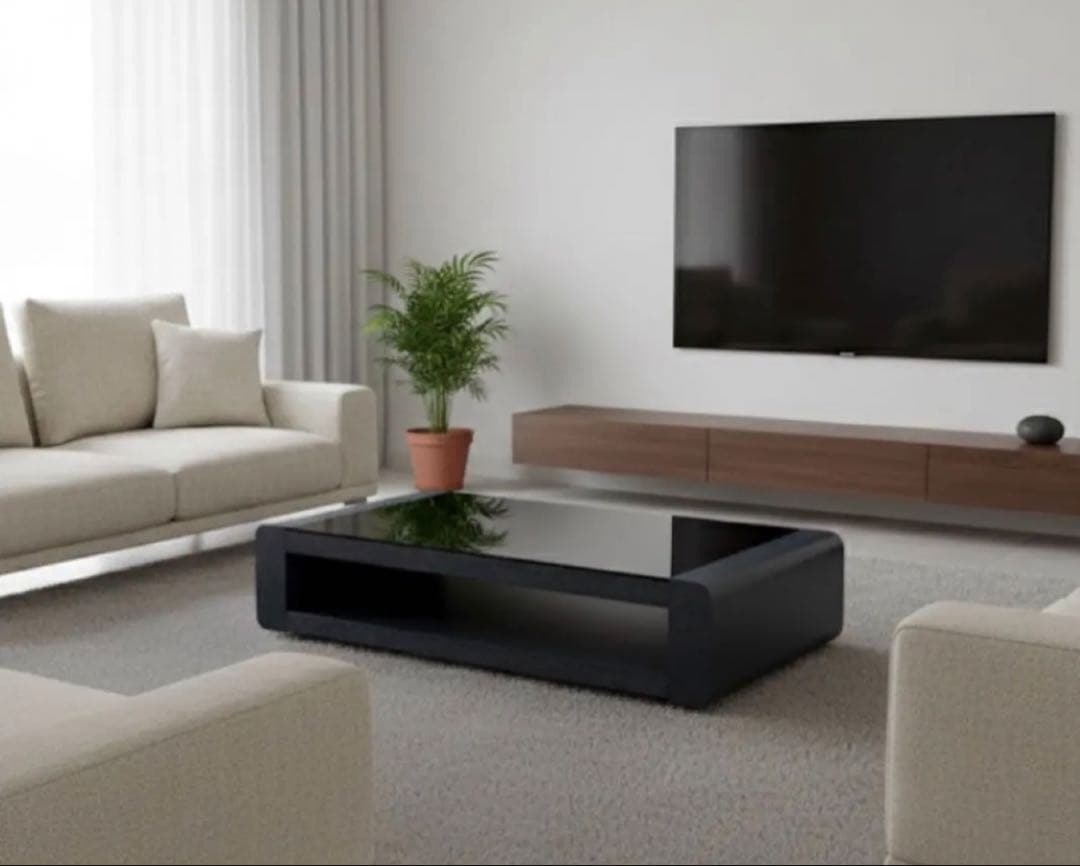 週末SALE】ニトリ ベルネ センターテーブル ブラックガラス モダン