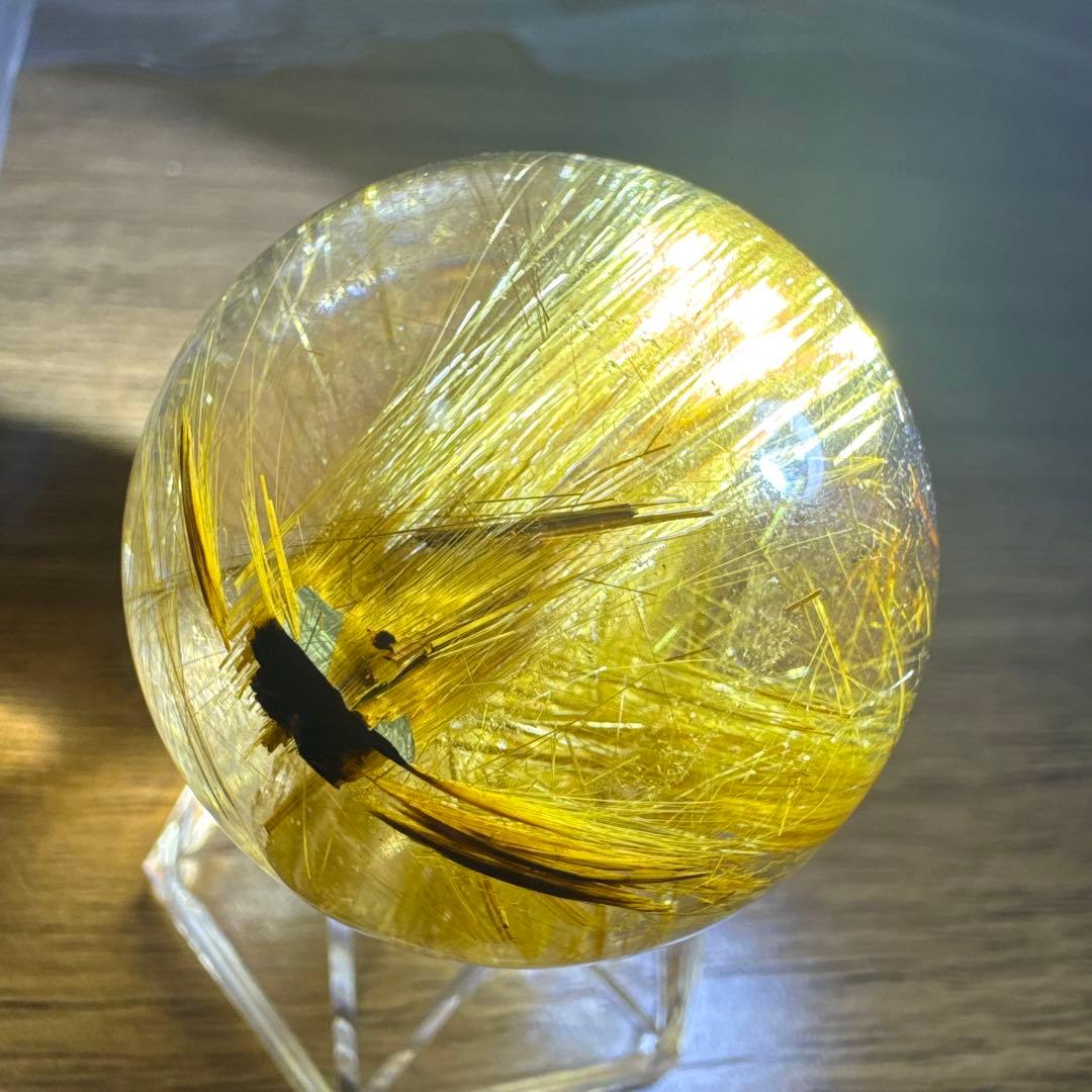 極上品】コレクション級ゴールドルチルスフィア 丸玉約3.4cm 鑑定書付き