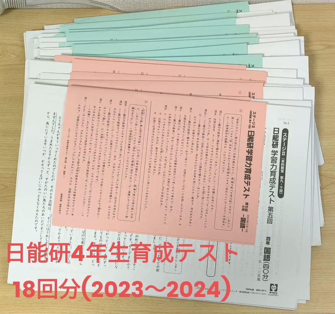 日能研 4年生 学習力育成テスト 2023〜2024年 計18回分 中学受験