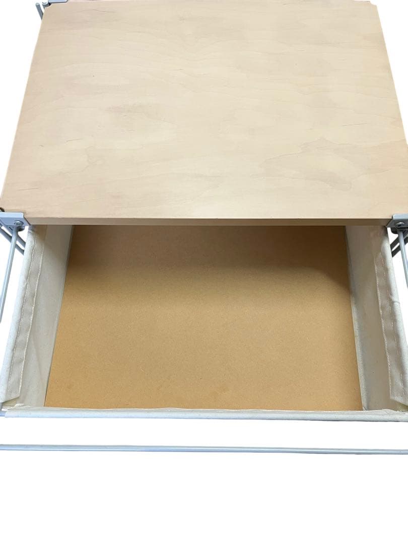 無印良品 スチールユニットシェルフ 4段帆布バスケット 木製天板 MUJI