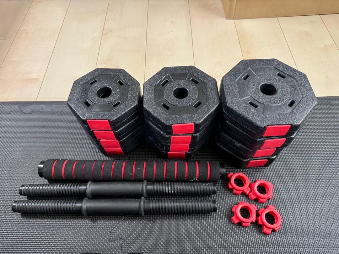 iROTEC等】ダンベル2セット、ベンチ+マット +アブローラ¥45760相当