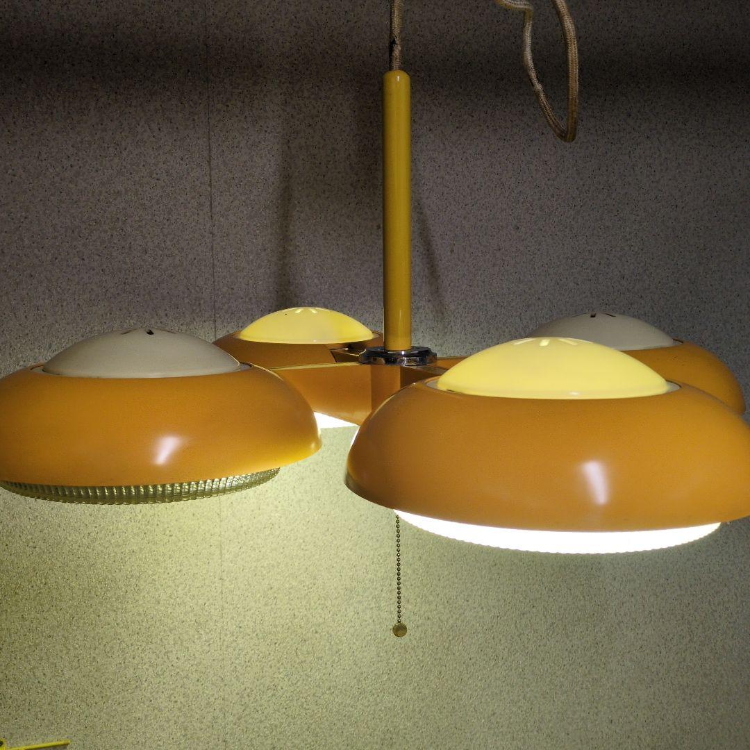 ナショナル 松下電工 4連シャンデリア 蛍光灯 ペンダントライト 昭和