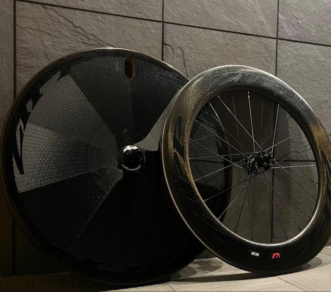 ディスクホイール前後セットZIPP 808/ZIPP SUPER9 リムブレーキ 808 ファイアクレスト カーボン チューブレス ディスクブレーキ