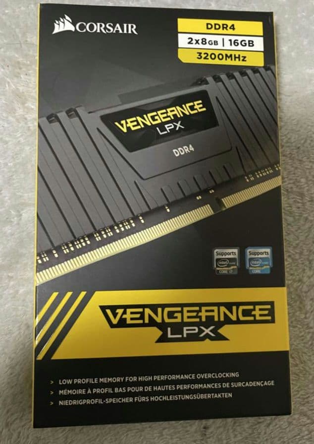 corsair DDR4 3200 8GB ×2 計 16GB CORSAIR Vengeance LPX DDR4 RAM 16GB (2x8GB) 3200MHz CL16-20-20-38