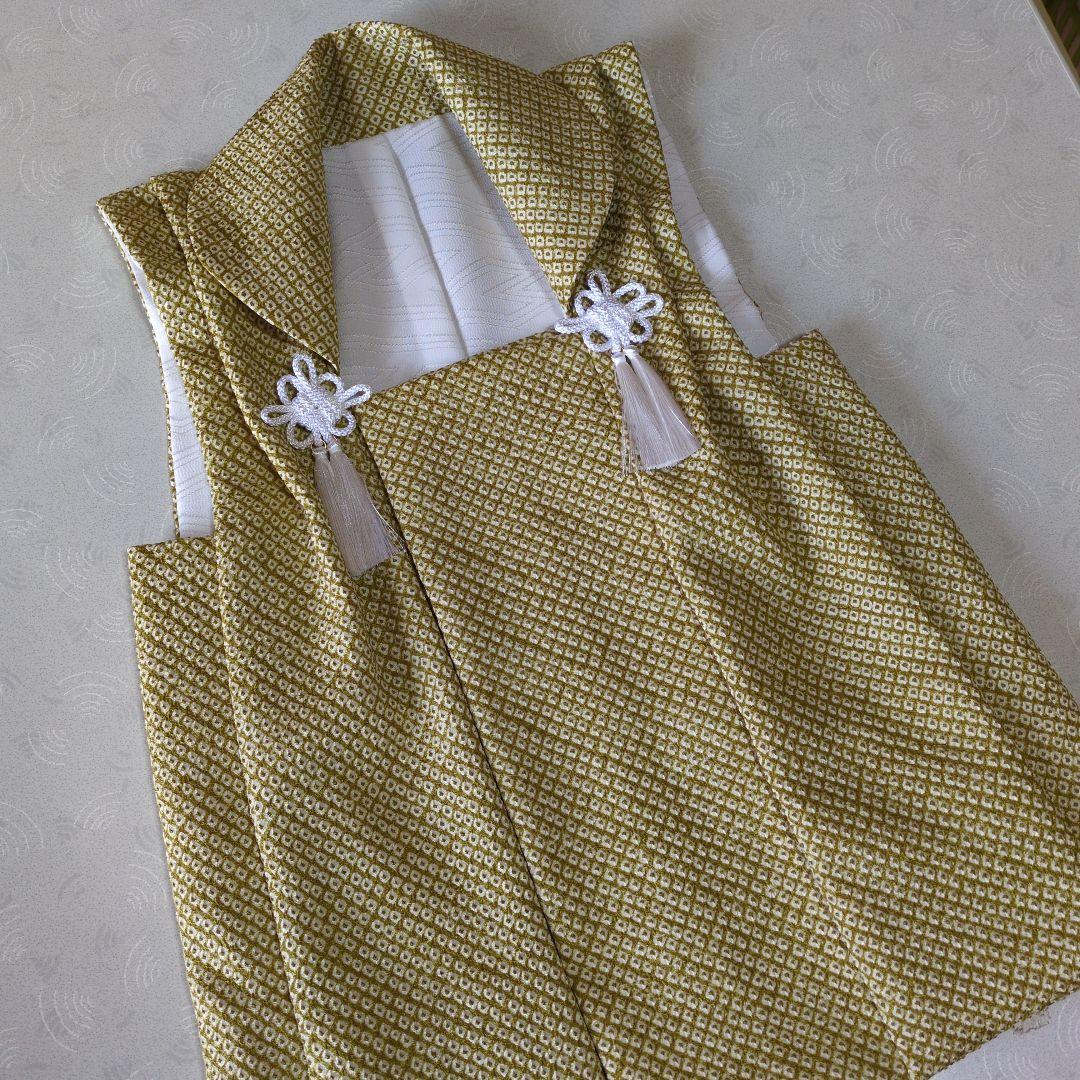 七五三3歳正絹総絞り手縫いの被布（オリーブ色） - メルカリ