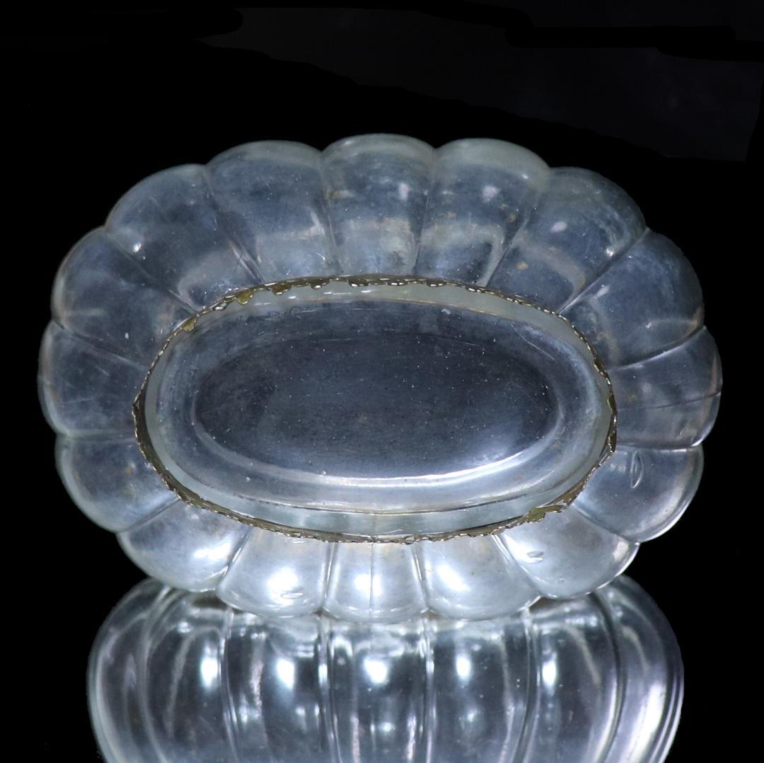 オールド・バカラ 1880年 ブロンズ装飾大型鉢 センターピース 小物入れ