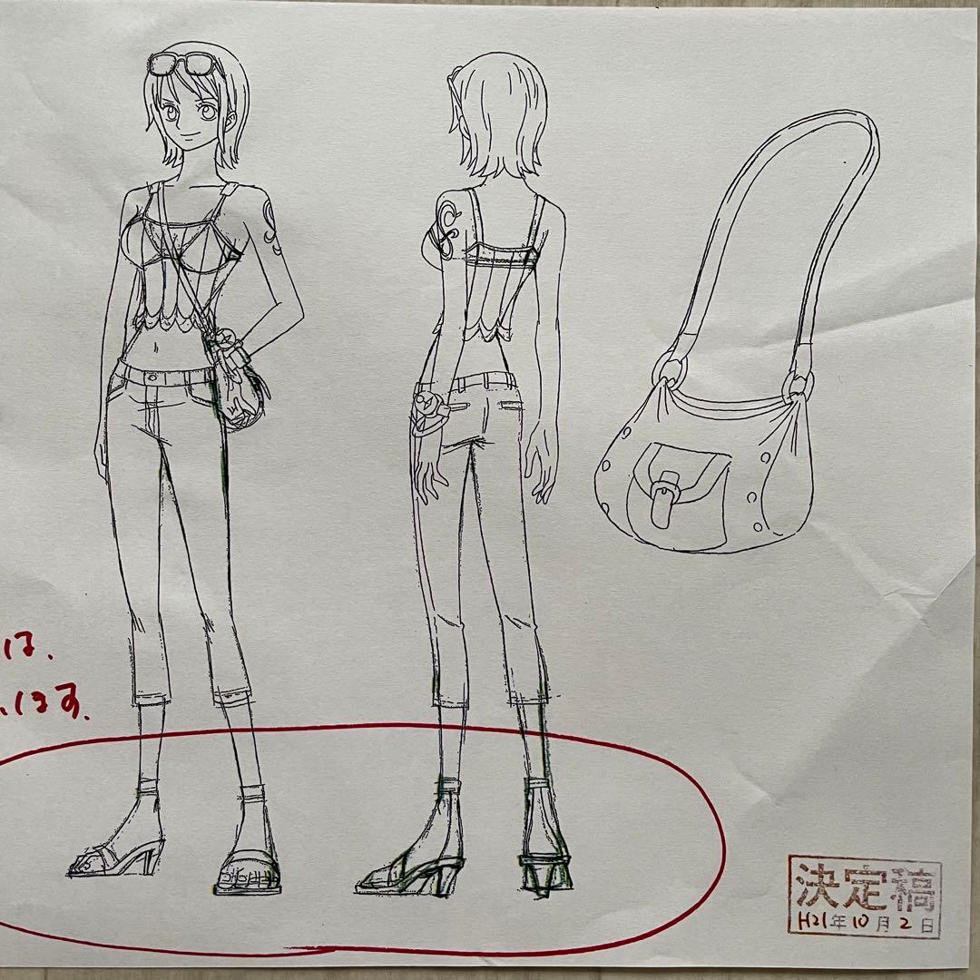 決定稿 1枚 設定資料 ナミ Nami バッグ ONE PIECE ワンピース