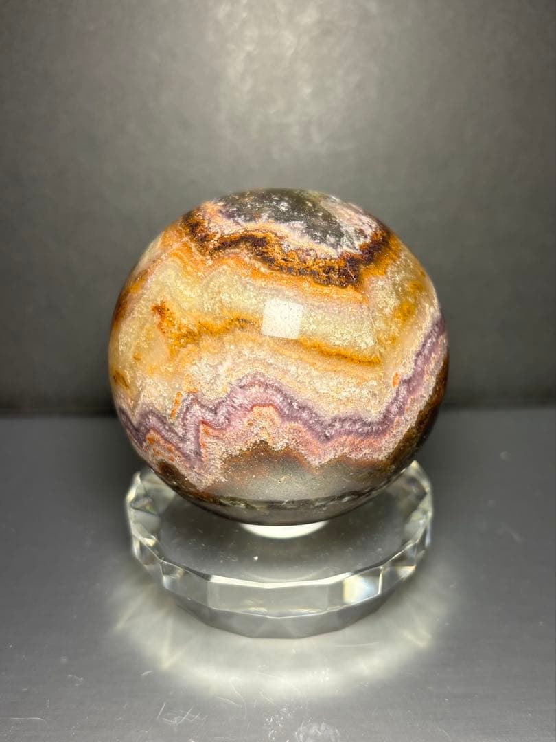レア　オーラライト23 フローライト共生　スフィア　6.25cm 絶妙な美配色