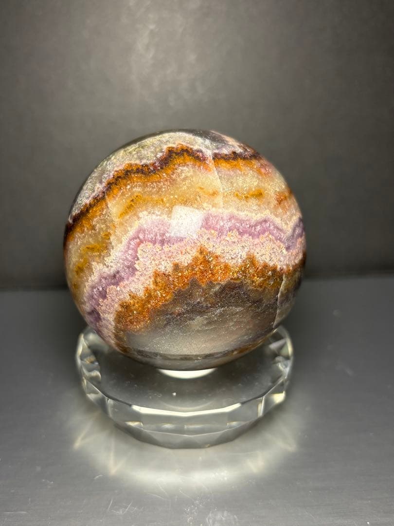 レア　オーラライト23 フローライト共生　スフィア　6.25cm 絶妙な美配色