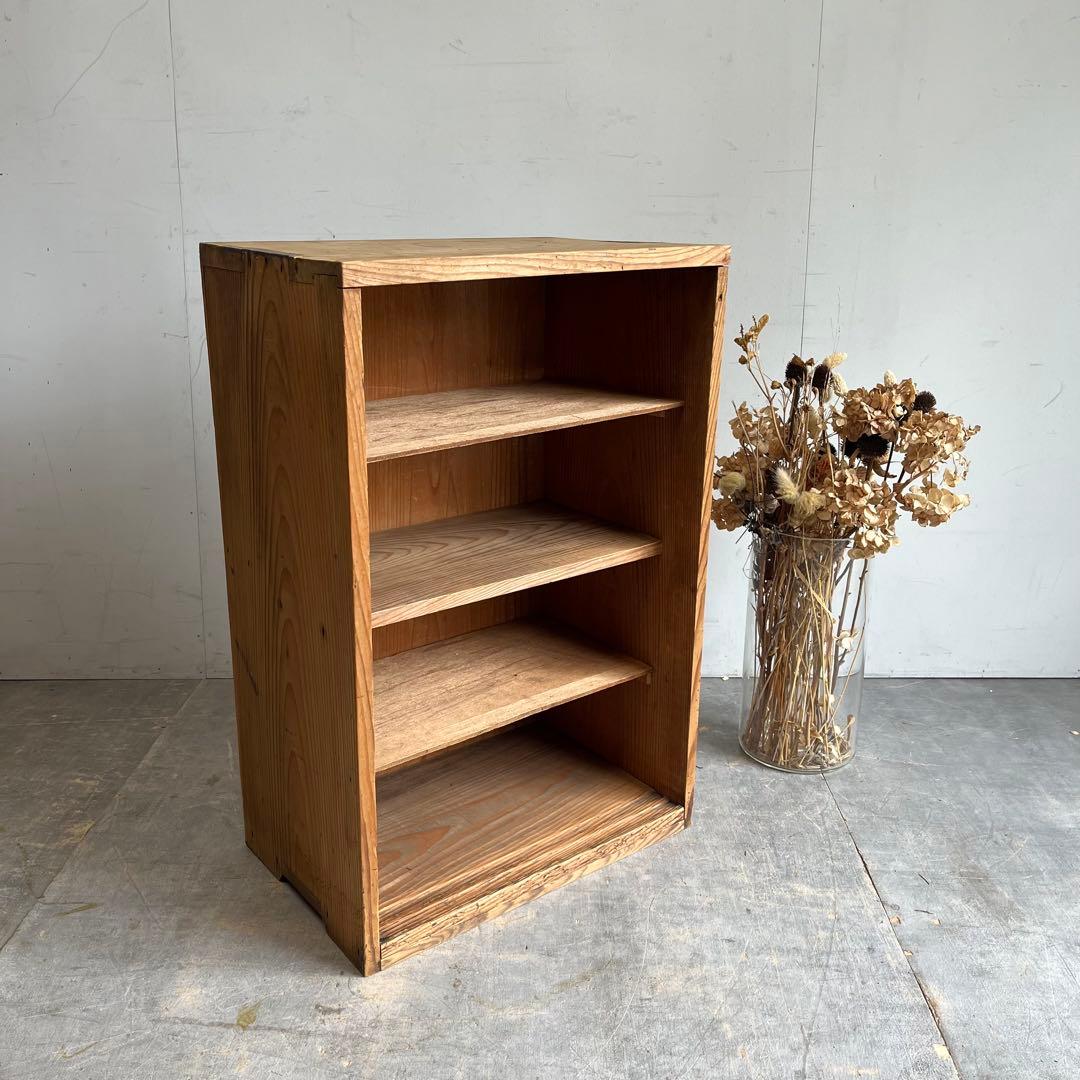 アンティーク 仕切り棚 オープンラック 昭和レトロ 木製 z666 アンティークの三段のオープンラック | ライフスタイルショップICCA