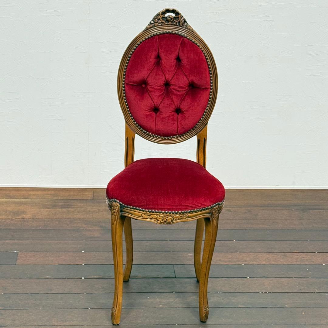 H22K2b イタリア アンティーク調 猫脚 ダイニングチェア ロココ調 鋲