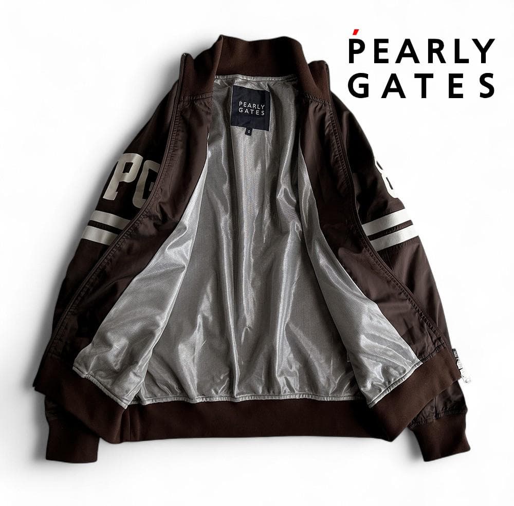 美品パーリーゲイツ 蓄熱フィルム裏地 ダブルジップスニードジャケット