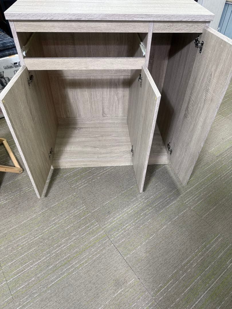 洗浄消毒作業済】LOWYA ロウヤ キッチンカウンター レンジ台 食器棚