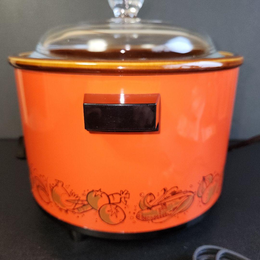 新品未使用 昭和レトロ 今西金属 クロックポット 電気陶器鍋(1.8L) 赤