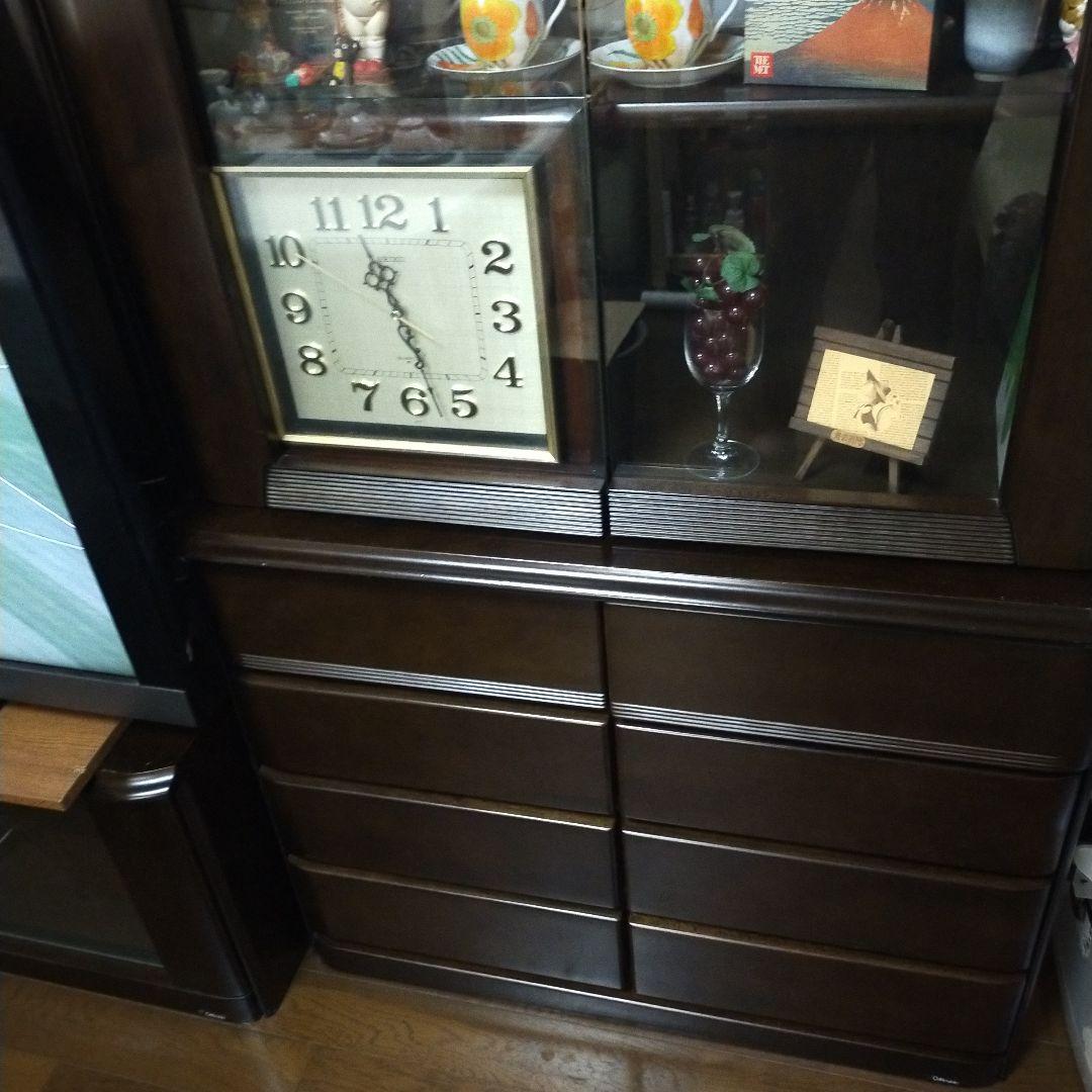 値下 半額18→8万 大型リビングボードガラス扉 飾棚 - メルカリ