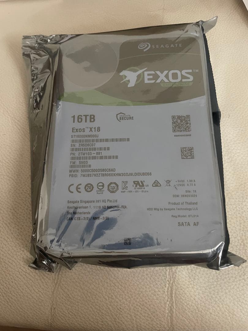 外付けハードディスク・ドライブ HDD Exos X18 16TB 楽天市場】Seagate Exos X18 内蔵ハードディスク HDD 大容量 SATA 512E