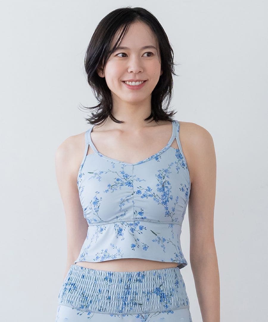 スカーラ❤️SUKALA❤️スプリングフラワーフレアブラトップ トップス