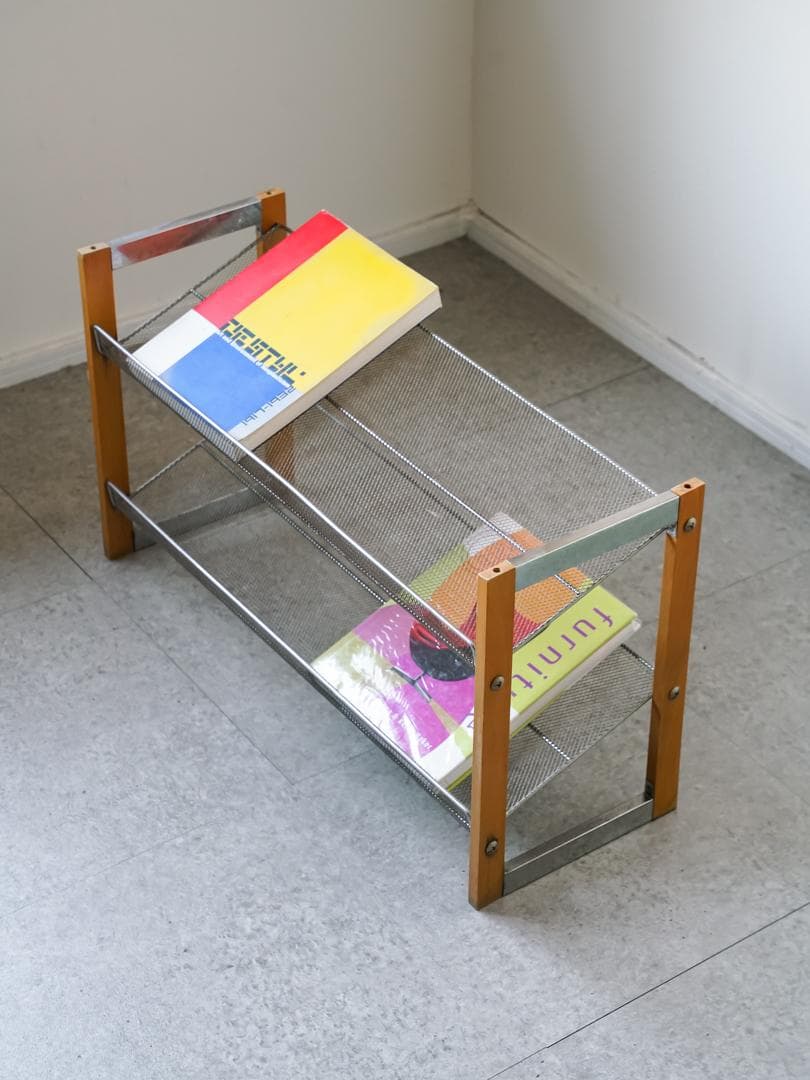 ヴィンテージ エキスパンドメタル マガジンラック/シューズラック 収納