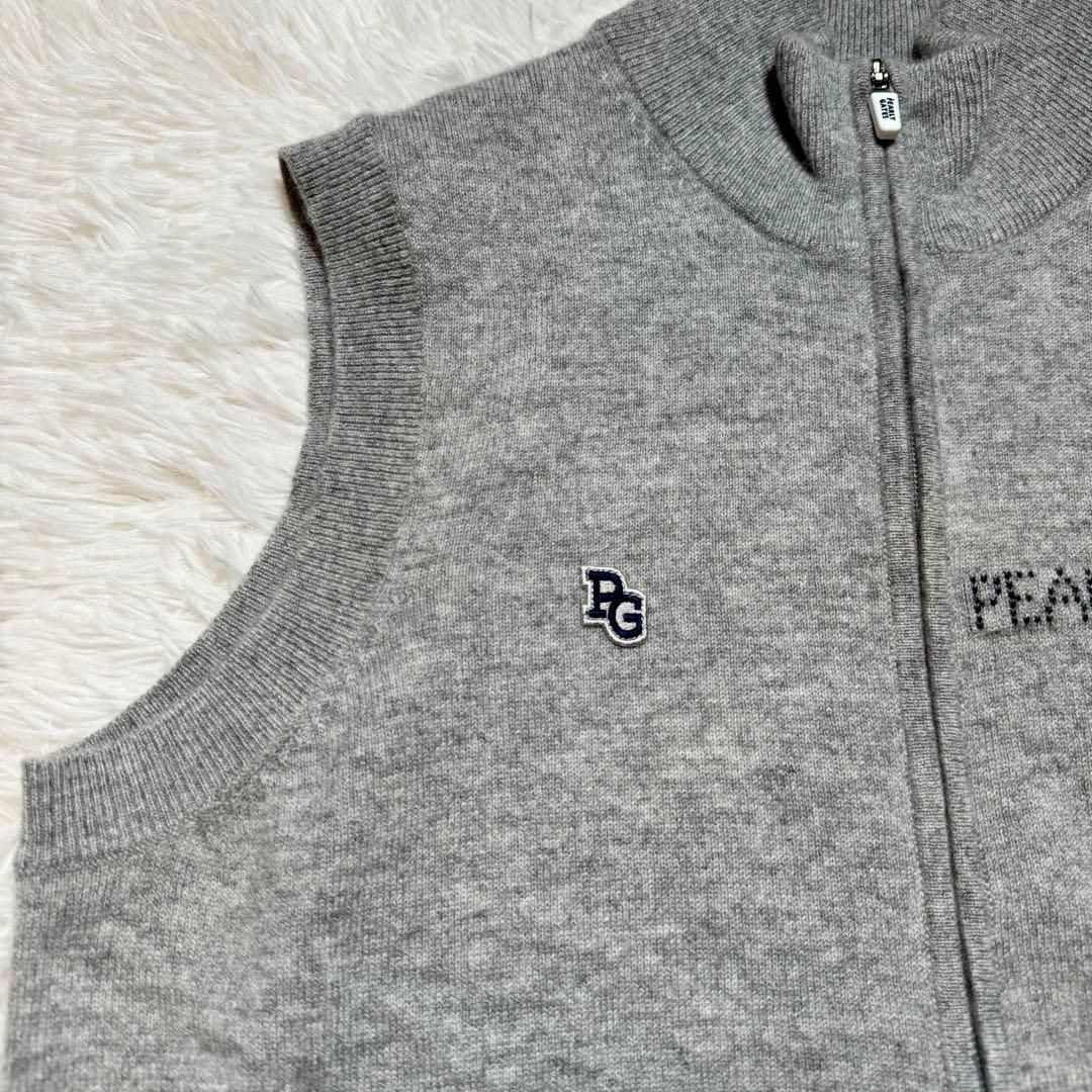 22様未使用級 パーリーゲイツ 現行 カシミヤ ジップニットベスト 定価