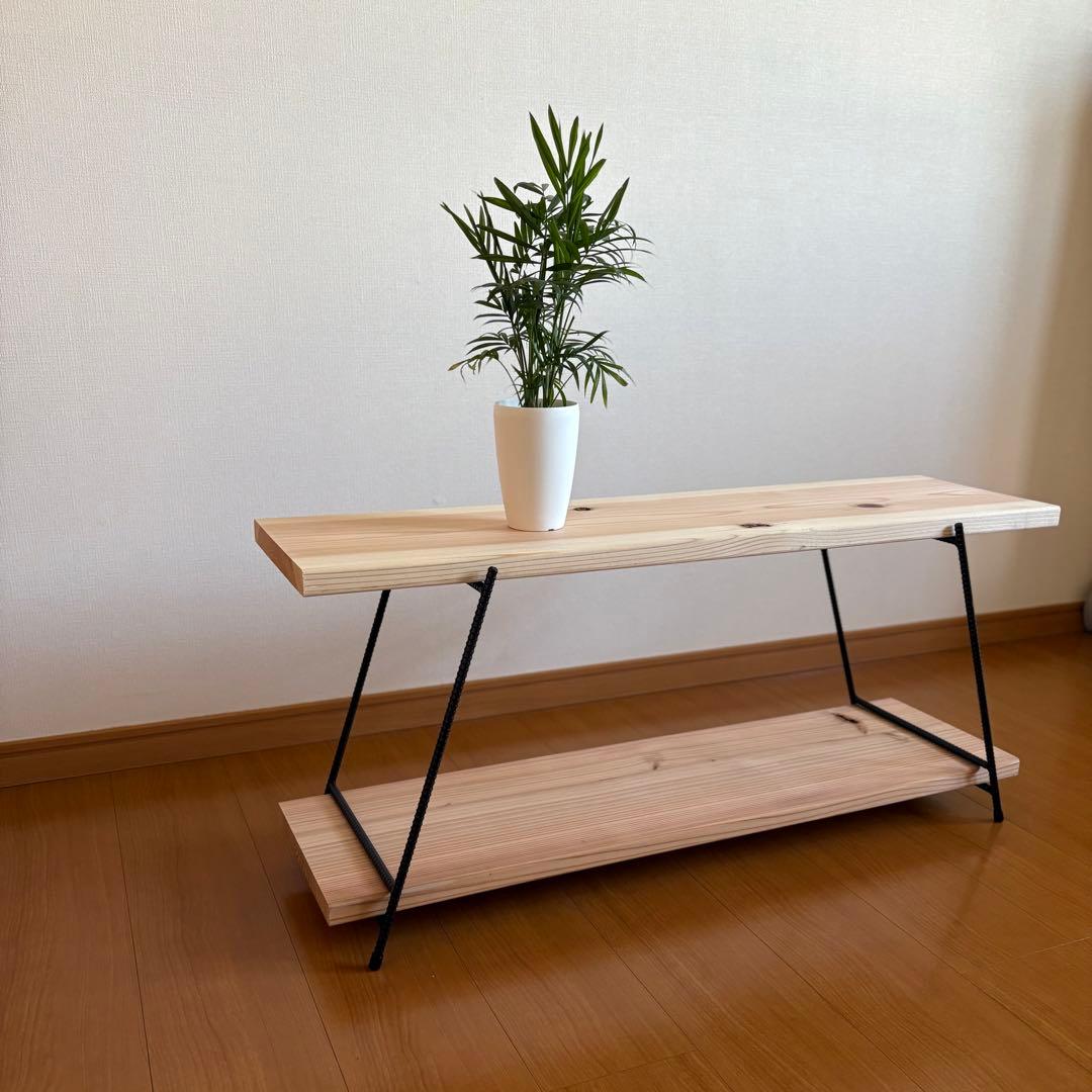 無垢板　アイアンシェルフ　イベント什器　テキーラレッグ　飾り棚　オープンシェルフ 43dbb3e80d3c864fbeec1c789005b7