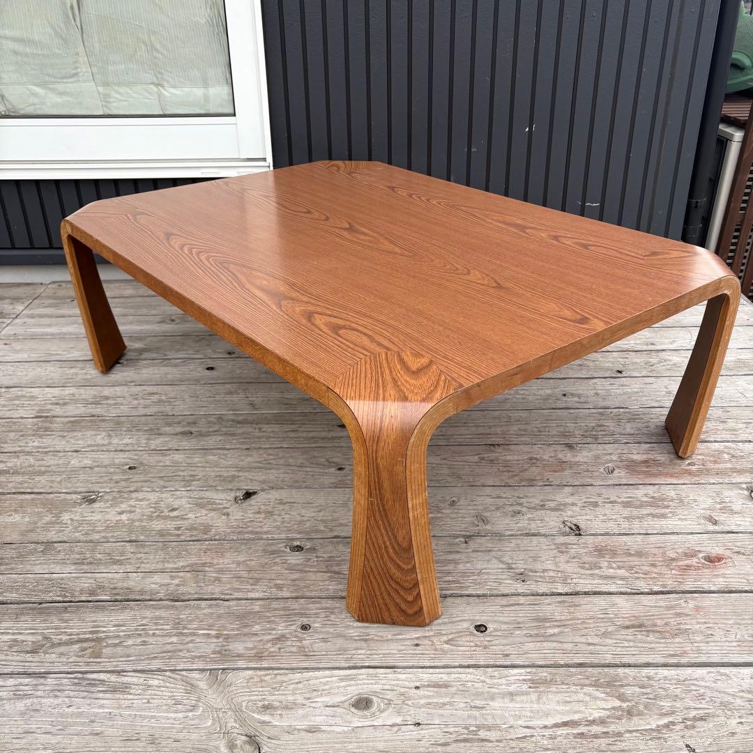 天童木工 TENDO 木製座卓 プライウッド ローテーブル 曲木 昭和レトロ