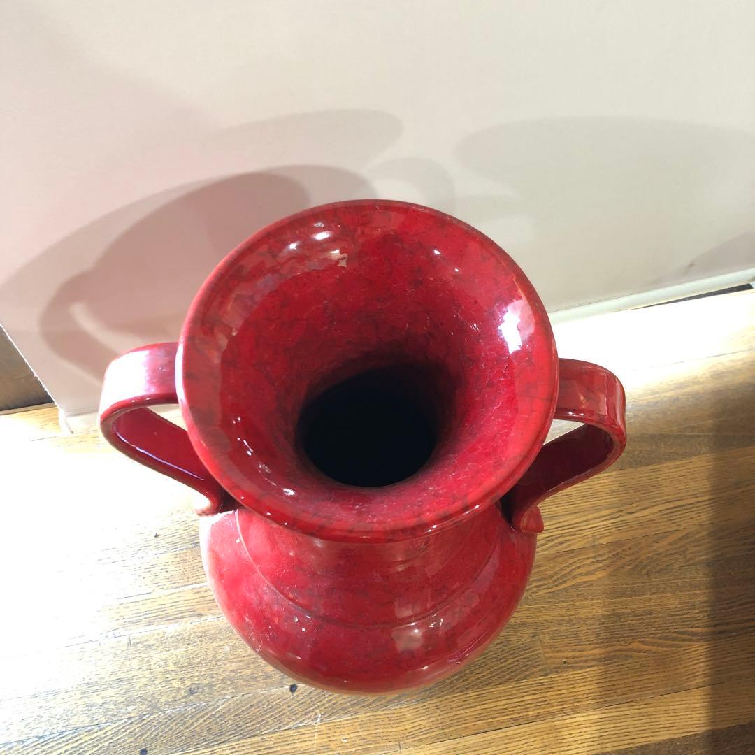 イタリア製 サルデリ イタリアンレッド 花器 陶器製 フラワーベース