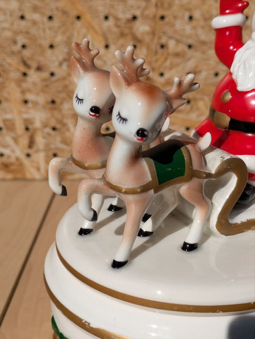 レア！ ヴィンテージ レフトン サンタ&トナカイ クリスマス 蓋付き