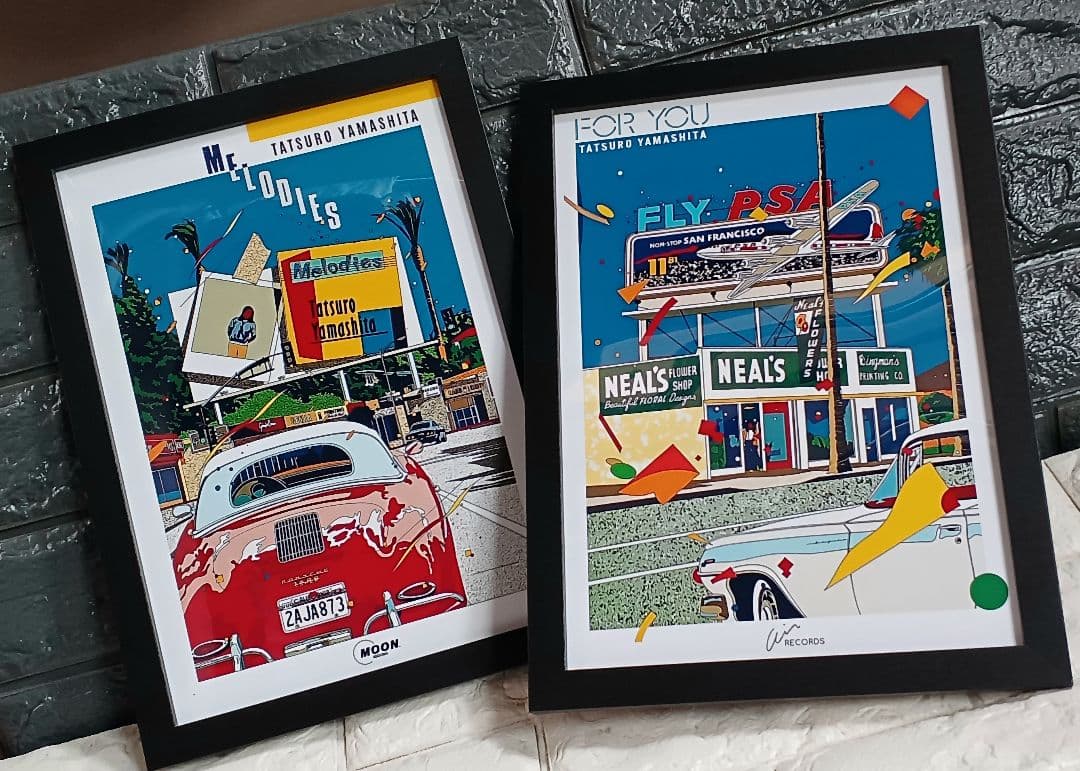 山下達郎×鈴木英人・レアシリーズ【A4サイズ写真ポスター額装付き2点