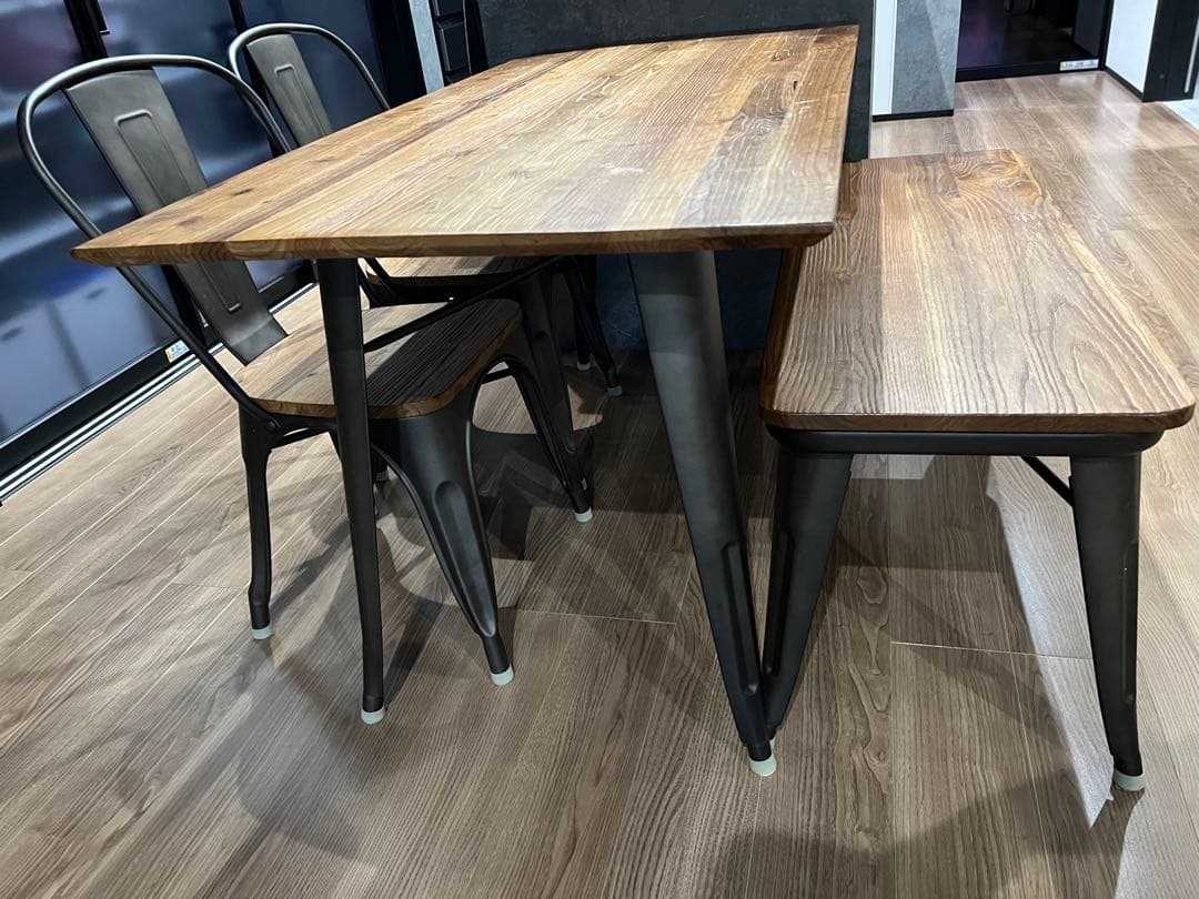大阪羽曳野市引取】ダイニングテーブル 4点セット ヴィンテージ風