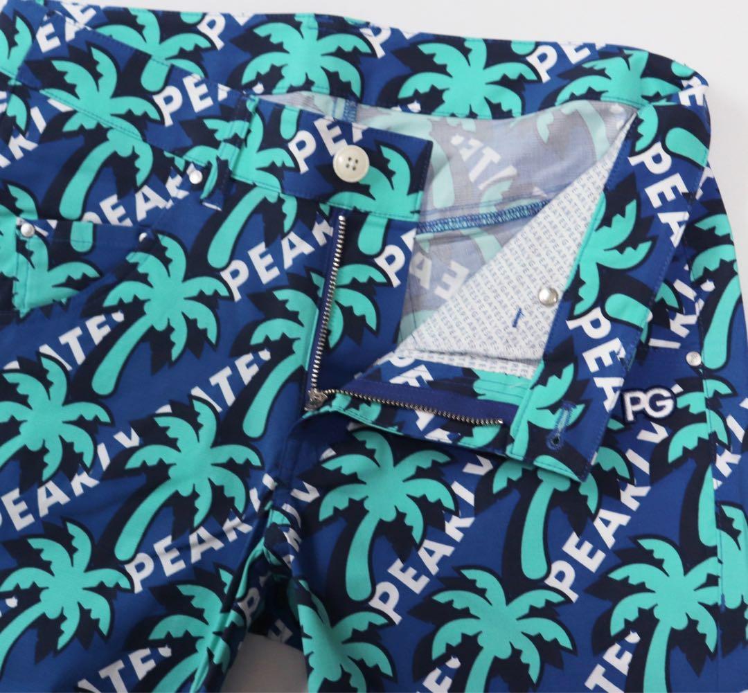 《パーリーゲイツ》新品 パームツリー総柄 ストレッチゴルフパンツ 1(W73)