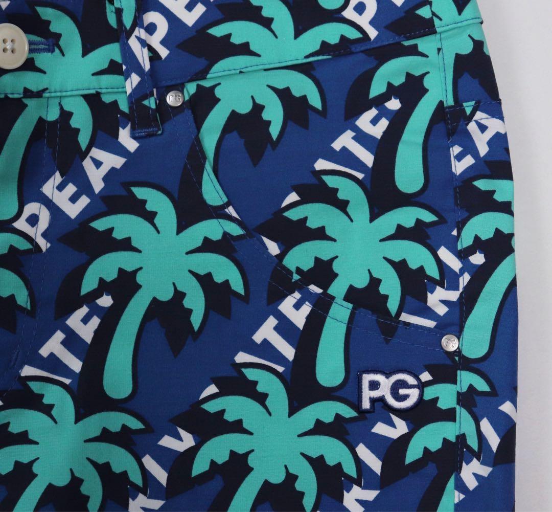 《パーリーゲイツ》新品 パームツリー総柄 ストレッチゴルフパンツ 1(W73)