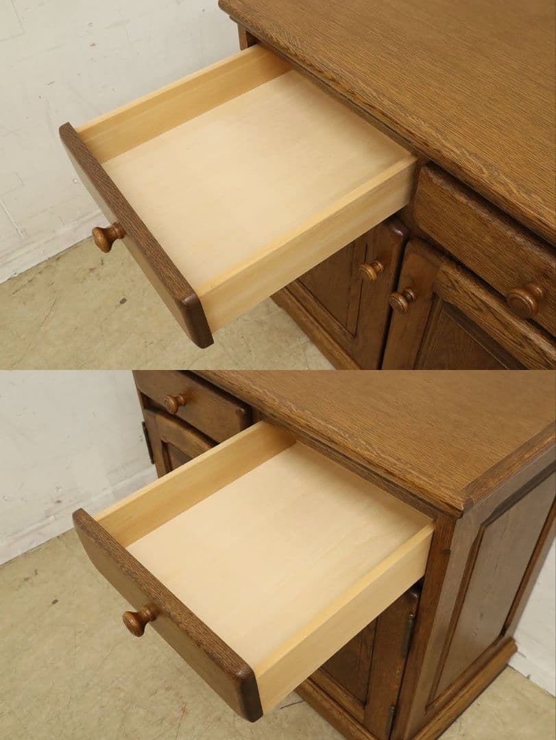 IDC大塚家具【起立木工・メッペル】サイドボード 84型・収納棚・ナラ材