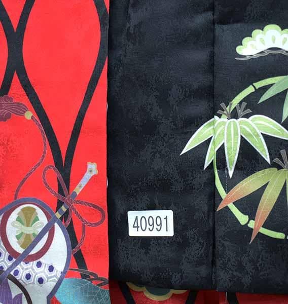 七五三 三歳 男児 被布着物セット 赤色×黒 松竹梅 軍配 祝着 NO40991