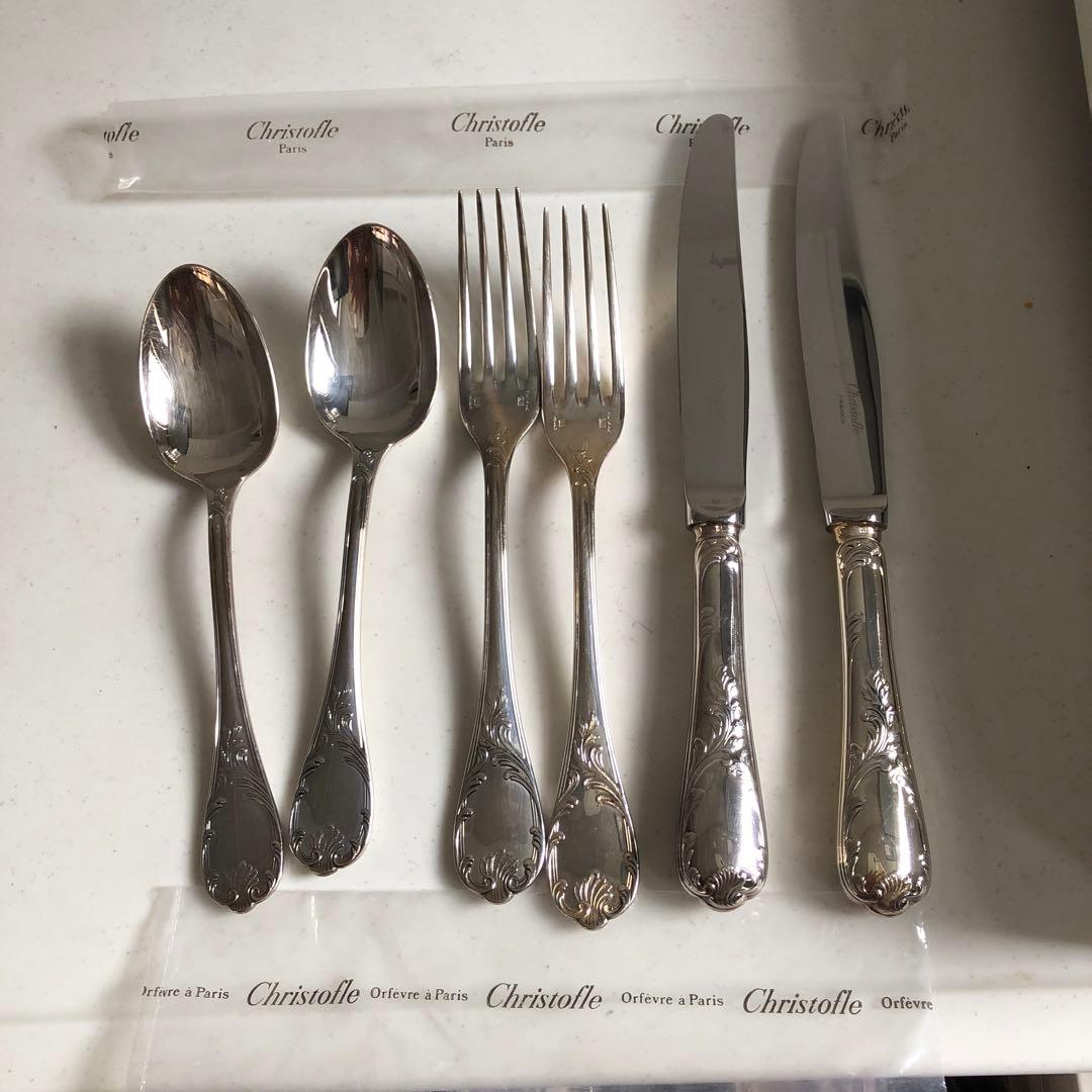 クリストフル　マルリースプーンフォークナイフセット クリストフル MARLY マルリー デザート セット 6人分