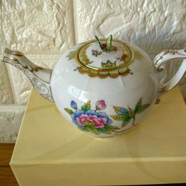 ▶完了◀新品/ヘレンド ヴィクトリアブーケ　ミニ ティーポット ヴィクトリア・ブーケ] ミニティーポット