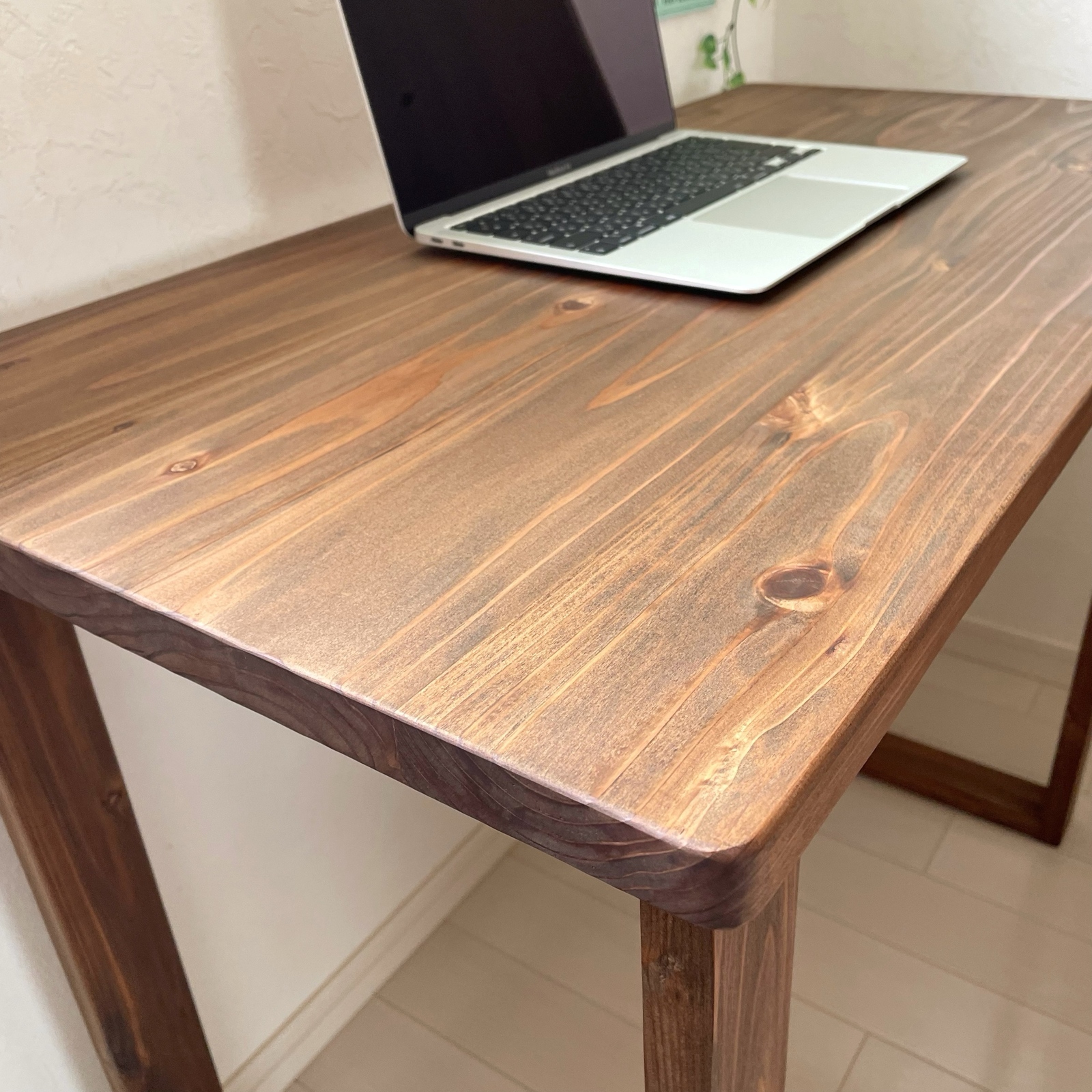 天然木 無垢テーブル 90×45cm カラー、高さをカスタム可能！作業